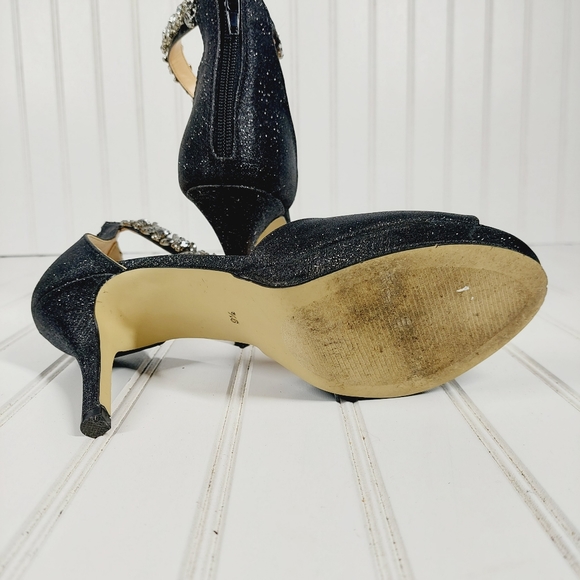 Badgley Mischka American Glamour Ankle Rhinestone Open Toe Sandal A 728 - Picture 14 of 15